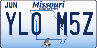MO license plate YL0M5Z