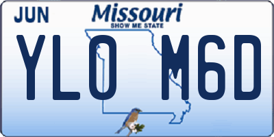 MO license plate YL0M6D