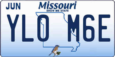 MO license plate YL0M6E