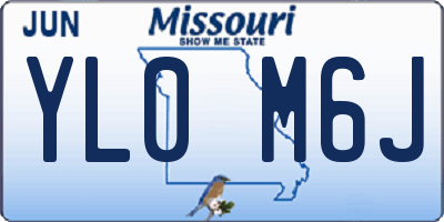MO license plate YL0M6J