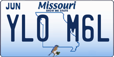 MO license plate YL0M6L