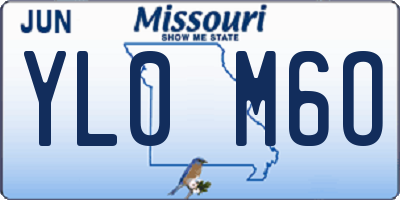 MO license plate YL0M6O