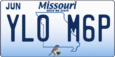 MO license plate YL0M6P