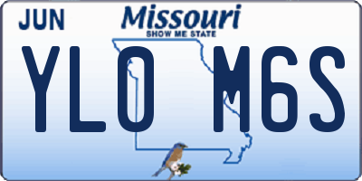 MO license plate YL0M6S