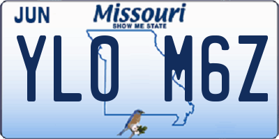 MO license plate YL0M6Z
