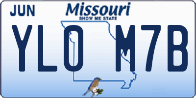 MO license plate YL0M7B