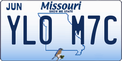 MO license plate YL0M7C