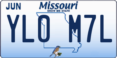 MO license plate YL0M7L