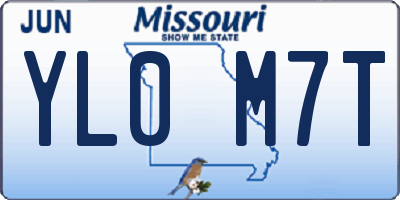 MO license plate YL0M7T