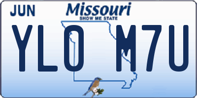 MO license plate YL0M7U