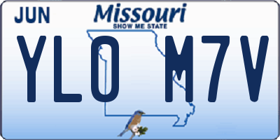 MO license plate YL0M7V