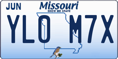 MO license plate YL0M7X