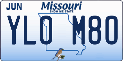 MO license plate YL0M8O