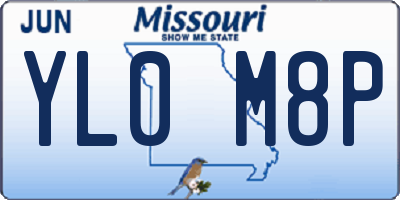MO license plate YL0M8P