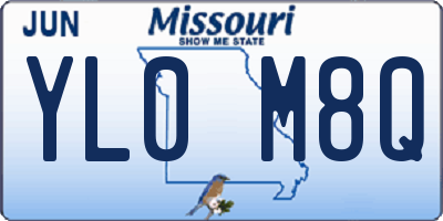 MO license plate YL0M8Q