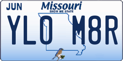 MO license plate YL0M8R