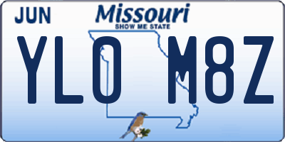 MO license plate YL0M8Z