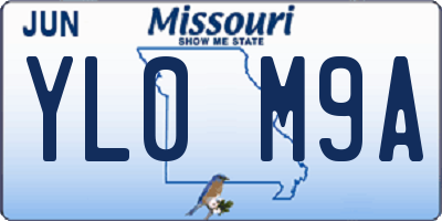 MO license plate YL0M9A