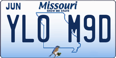 MO license plate YL0M9D