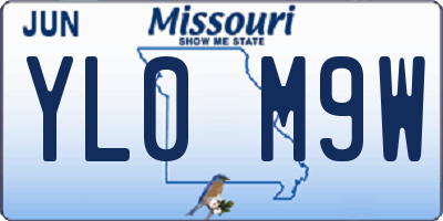 MO license plate YL0M9W