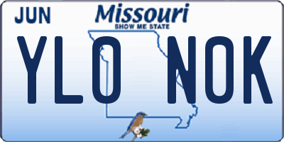 MO license plate YL0N0K