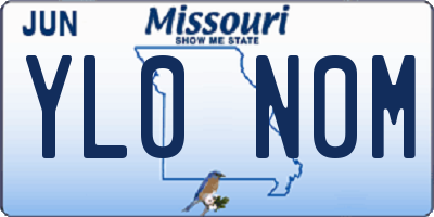 MO license plate YL0N0M