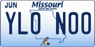 MO license plate YL0N0O