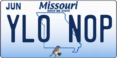 MO license plate YL0N0P
