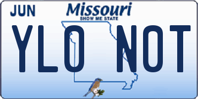 MO license plate YL0N0T