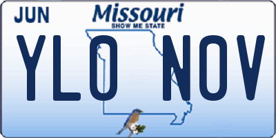 MO license plate YL0N0V