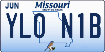 MO license plate YL0N1B