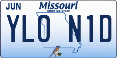 MO license plate YL0N1D