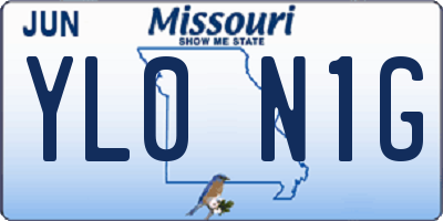 MO license plate YL0N1G