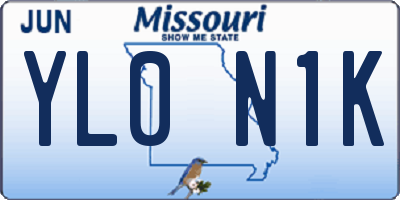 MO license plate YL0N1K