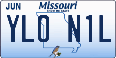 MO license plate YL0N1L