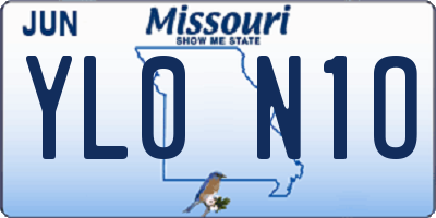 MO license plate YL0N1O