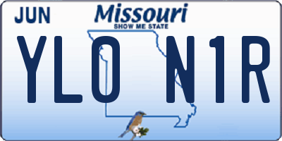 MO license plate YL0N1R