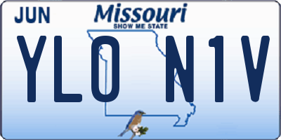 MO license plate YL0N1V