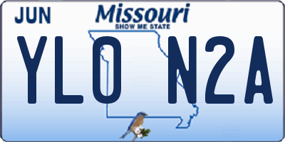 MO license plate YL0N2A