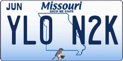 MO license plate YL0N2K