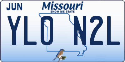 MO license plate YL0N2L