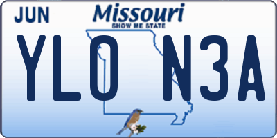 MO license plate YL0N3A