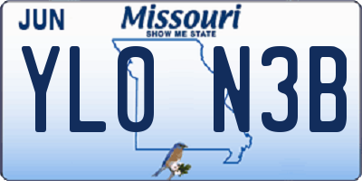 MO license plate YL0N3B