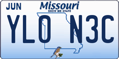 MO license plate YL0N3C