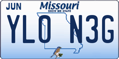 MO license plate YL0N3G