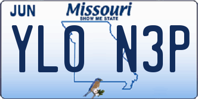 MO license plate YL0N3P
