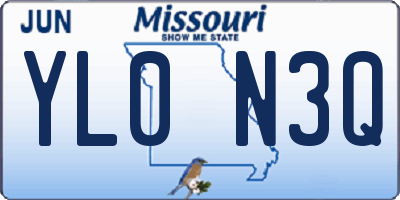 MO license plate YL0N3Q
