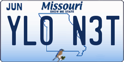 MO license plate YL0N3T