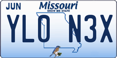 MO license plate YL0N3X