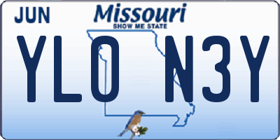 MO license plate YL0N3Y